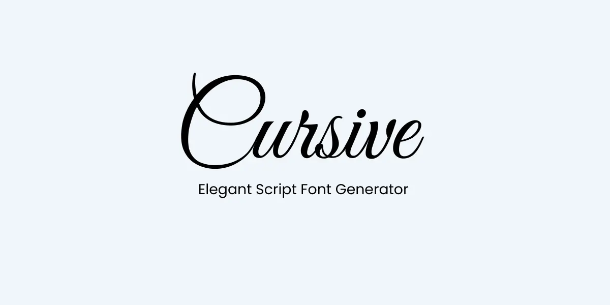 Elegant cursive and script font style example