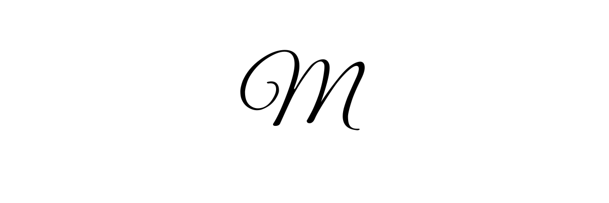 Cursive letter example: capital M