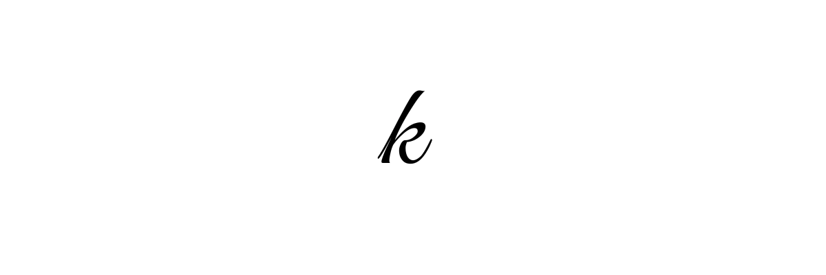 Cursive letter example: Lowercase k